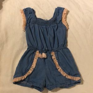 Wonder Nation blue denim/ pink romper